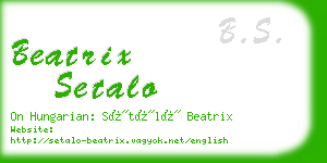 beatrix setalo business card
